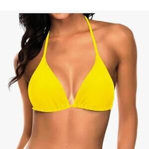 Yellow Triangle Bikini Top NWT
